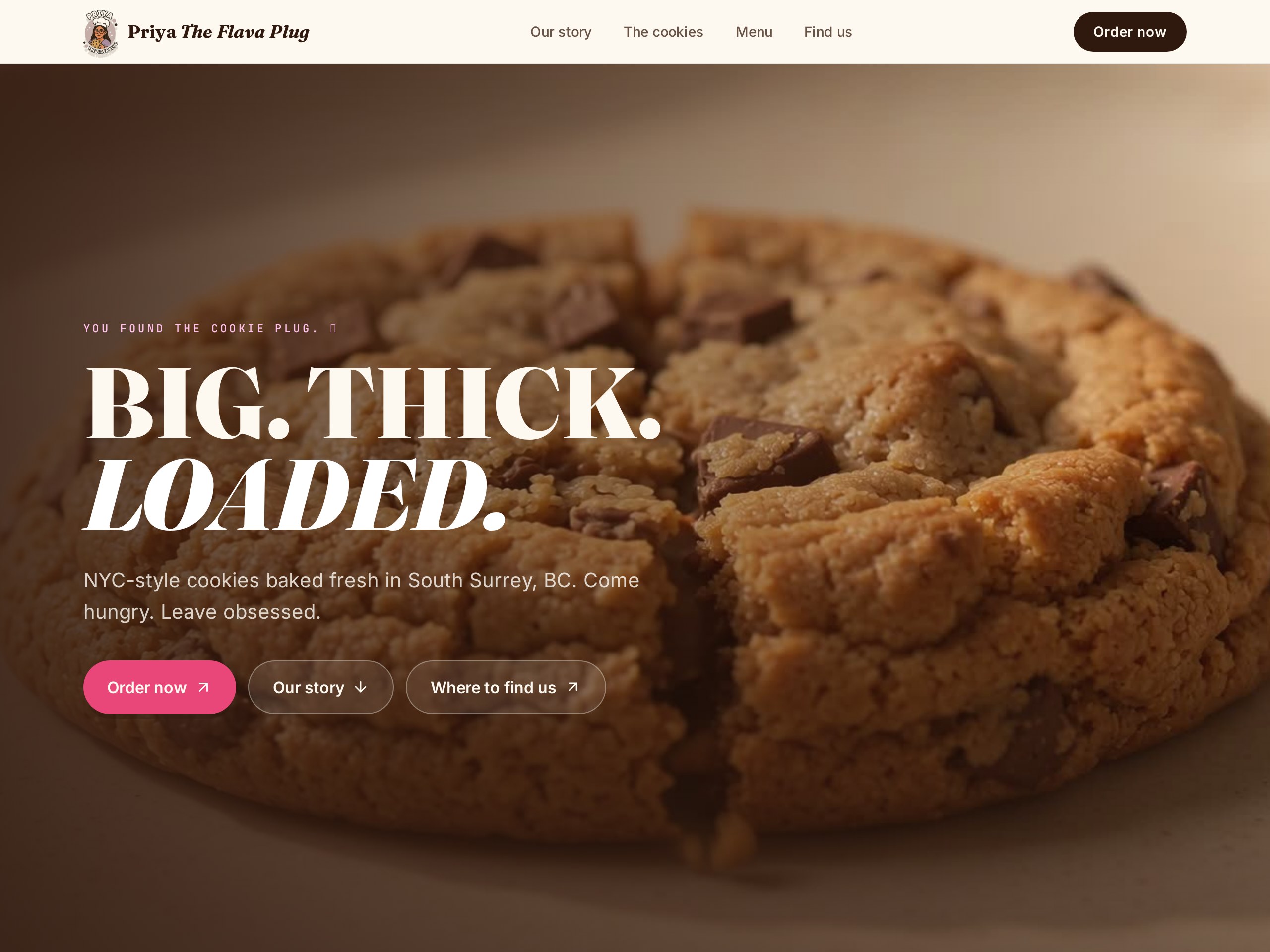 Website design for Priya The Flava Plug, a bakery & desserts business